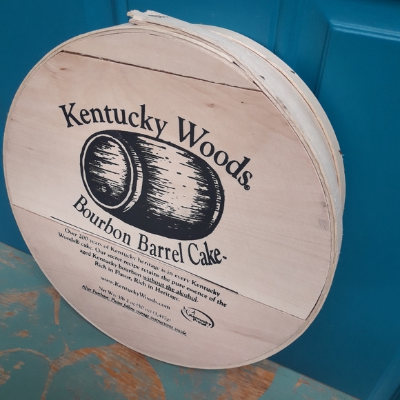 Round Box Wood Box with Lid Bourbon Storage Bin Container Hat Box Pantry Crafts - Picture 11 of 11